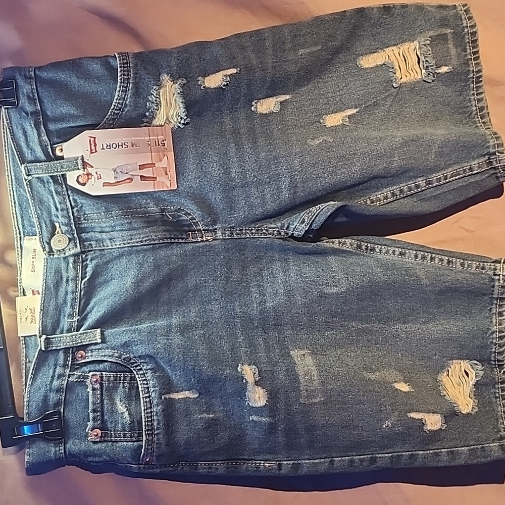 Levi's 511 distressed slim shorts